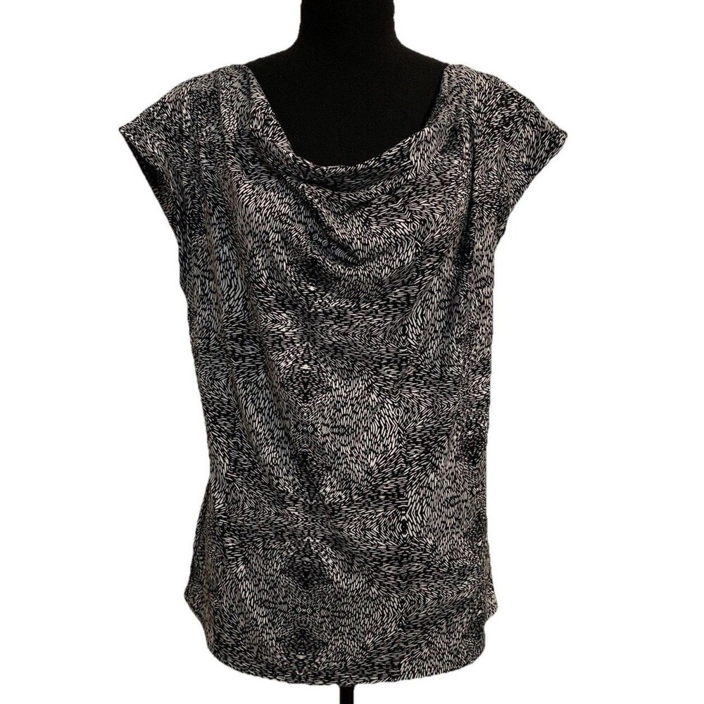 Adrienne Vittadini Womens Size XL Top Draped Neck Stretch Sleeveless